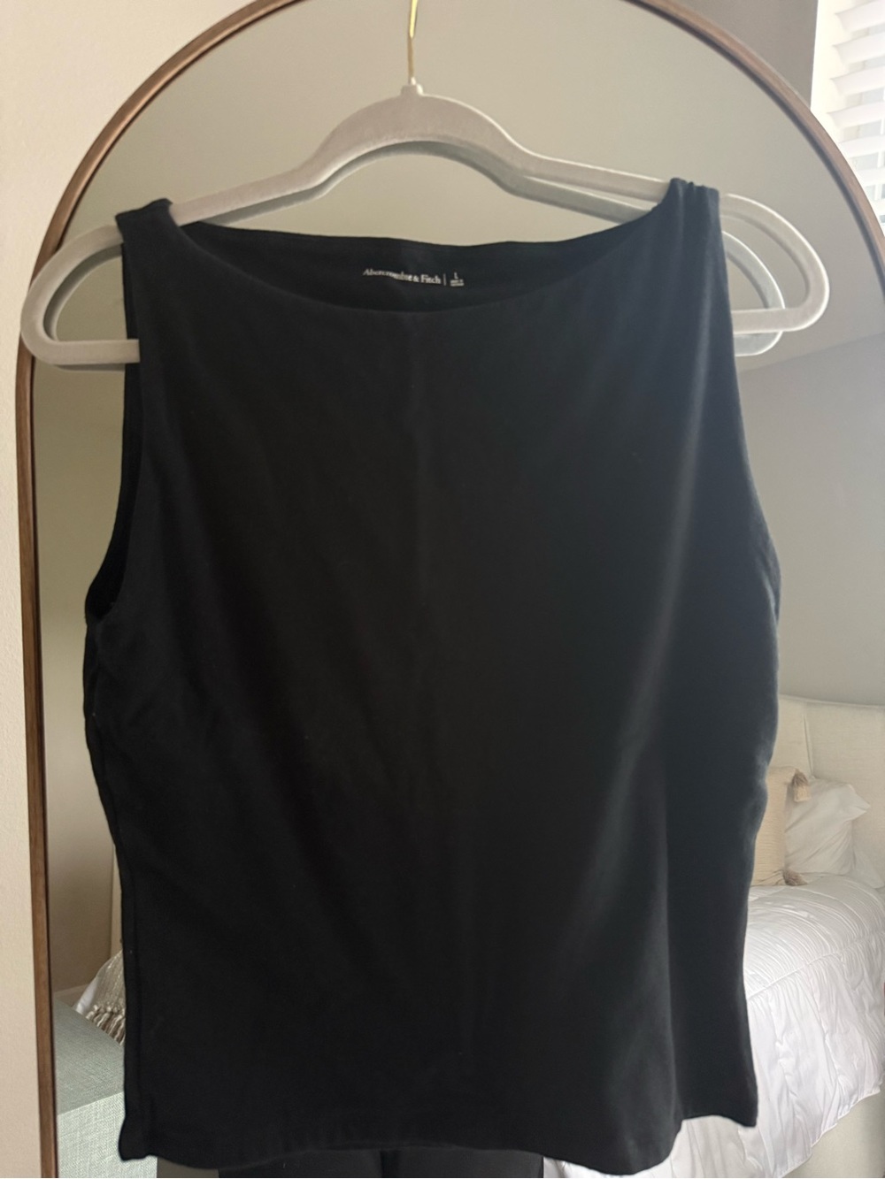 Abercrombie & Fitch Black Sleeveless Boatneck Tank